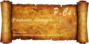 Paskesz Csongor névjegykártya